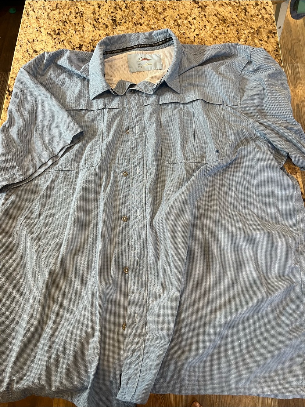 Pale Blue Short Sleeve Button-Down Shirt